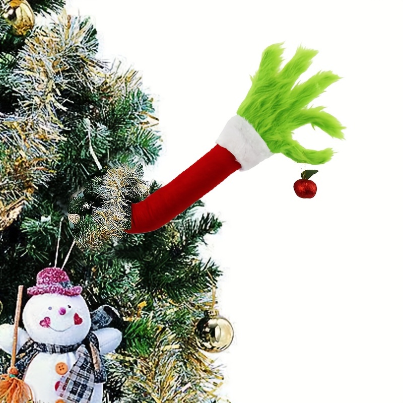 The Grinch Christmas Tree Topper Xmas Green Monster Head Hands Legs  Ornament Party Decoration Props