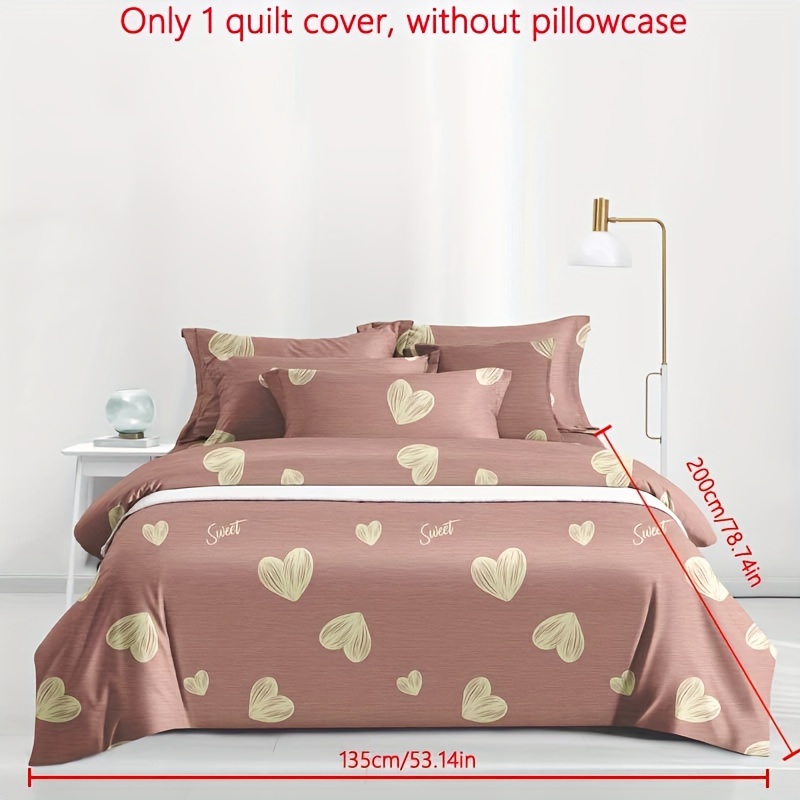 Heart Print Frosted Duvet Cover Duvet Cover Bedroom Dorm Temu Portugal
