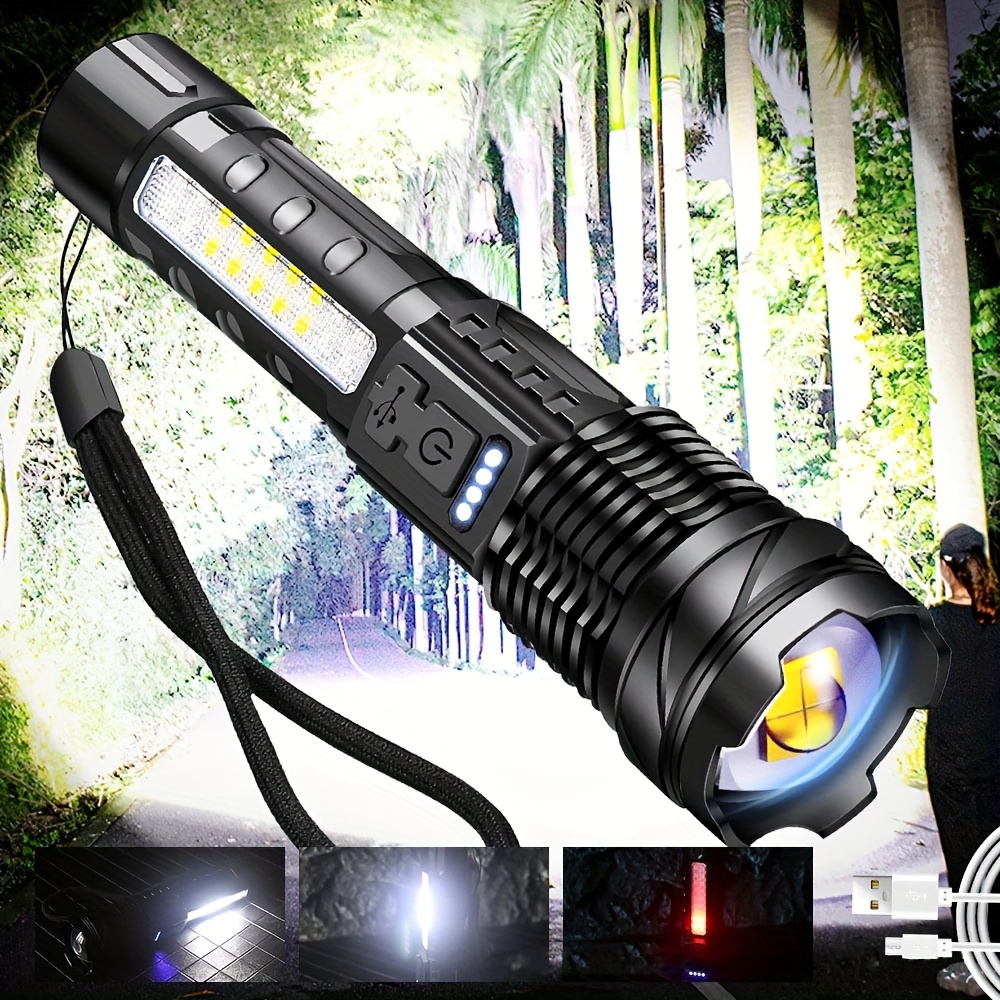 1pc Super Powerful Wiederaufladbare Taschenlampe Flutlicht - Temu