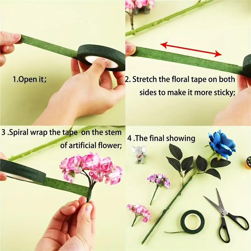 Floral Tape Bouquet Wrap Flower Bands Green Flower Bands For - Temu