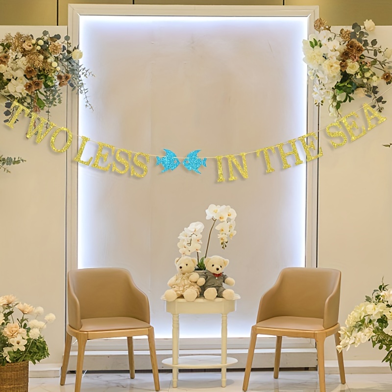 Two Less Fish In The Sea Banner For Engagement Wedding Party Paper