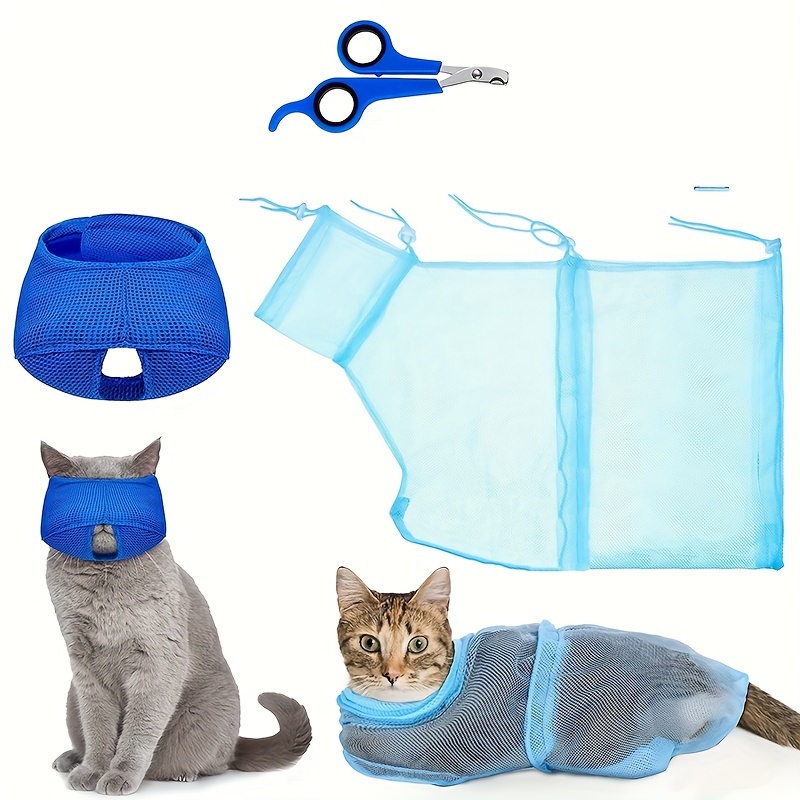 Cat Bathing Bag Set Cat Grooming Bag Adjustable Pet Shower - Temu