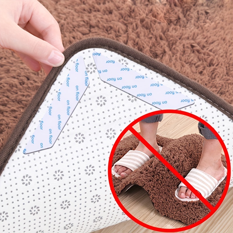 Grippers For Rugs, Anti-slip Rug Grips For Hardwood Floors And Tiles,  Reusable And Washable Rug Tape For Area Rugs, Dual Sided Adhesive Rug Pad  Gripper Keep Corners Flat - Temu