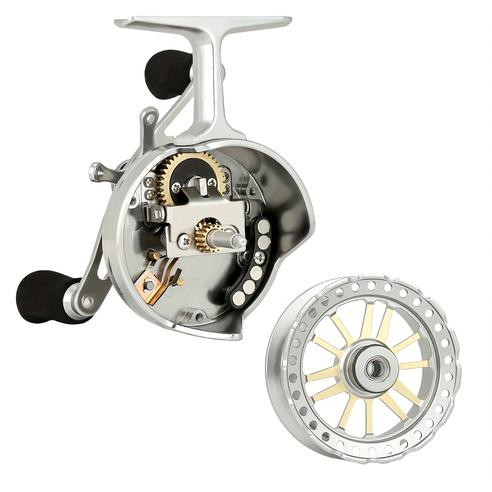 1pc Inline Ice Fishing Reel, Magnetic Drop Speed Control, Adjustable Star  Drag, CNC Machined Aluminum, 2.7:1 Gear Ratio