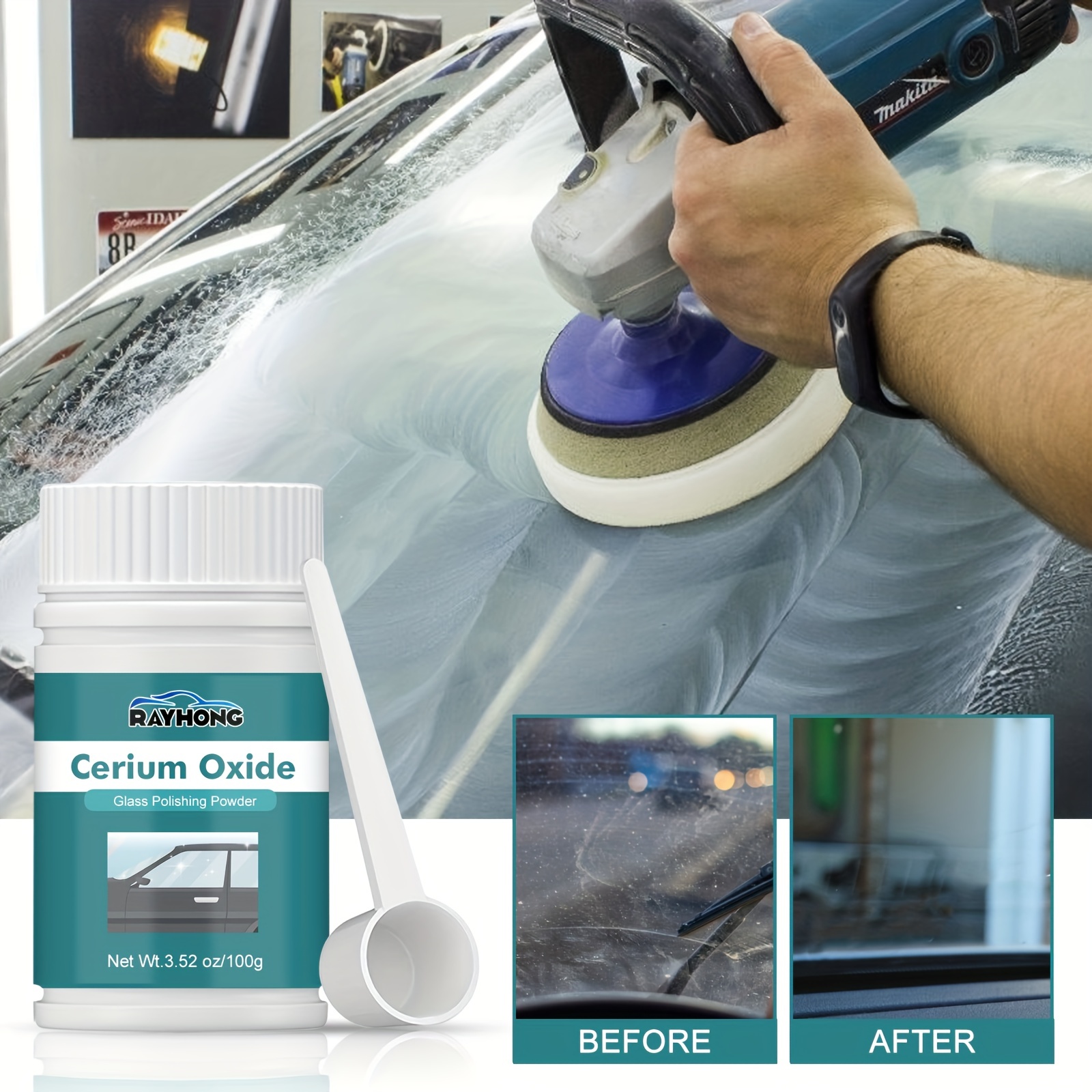 1/2 Bottles Ceramic Oxide Glass Scratch Remover Professional - Temu