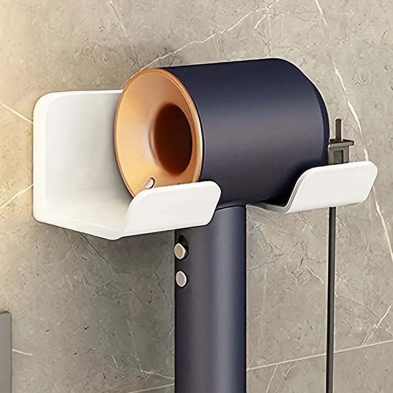 Hair Dryer Stand Holder Wall Mounted Abs Punch Free Blow - Temu