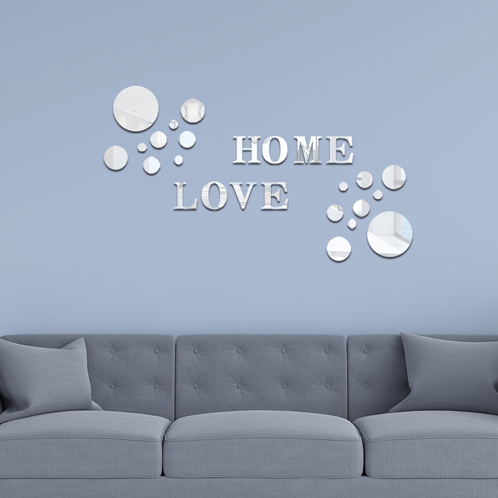 Wavy Mirror Wall Stickers, 12PCS Full Length 3D Mirrors Art DIY Home  Decorative Acrylic Mirror Wall Sheet Plastic Mirror Tiles for Home Living  Room