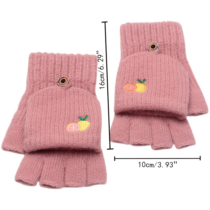 Warm Female Winter Open Finger Cartoon Embroidered Cherry Warm Work Writing  Gloves - China Cotton Gloves and Warm Gloves price