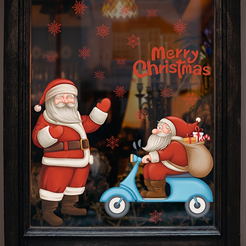 1 Bogen 7,87 in * 11,8 in dekorative kreative Weihnachtsmann  Fensterklammern, Weihnachten Aufkleber, Weihnachten, wasserdicht,  Schlafzimmerfensteraufkleber - Temu Germany