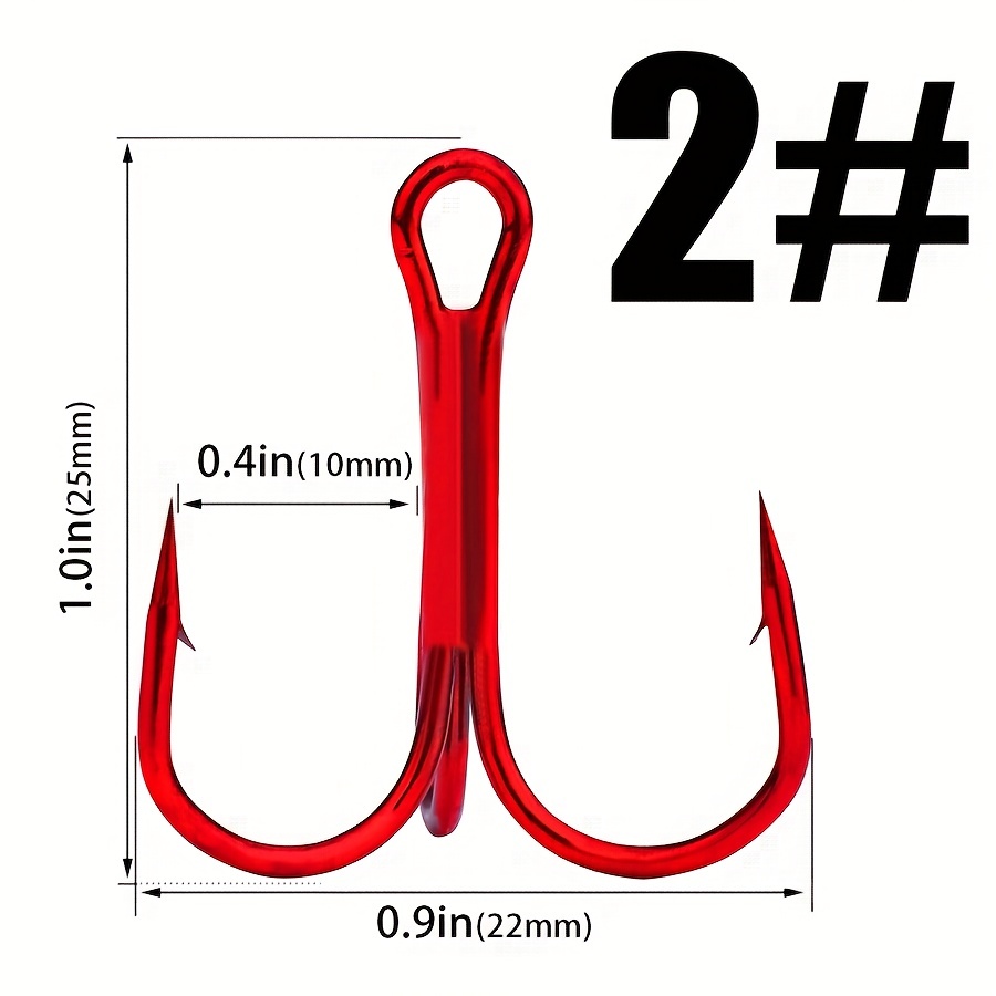 No.1 no.14 Iron Treble Hooks Sharp Red Soft Bait Hooks - Temu Canada