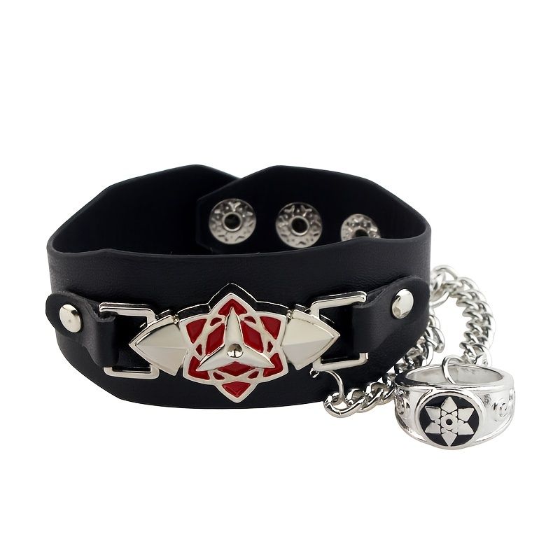 1pc Giant Anime Metal Pirate Leather Bracelet With Ring Cosplay Wristband  Jewelry | Check Out Today's Deals Now | Temu