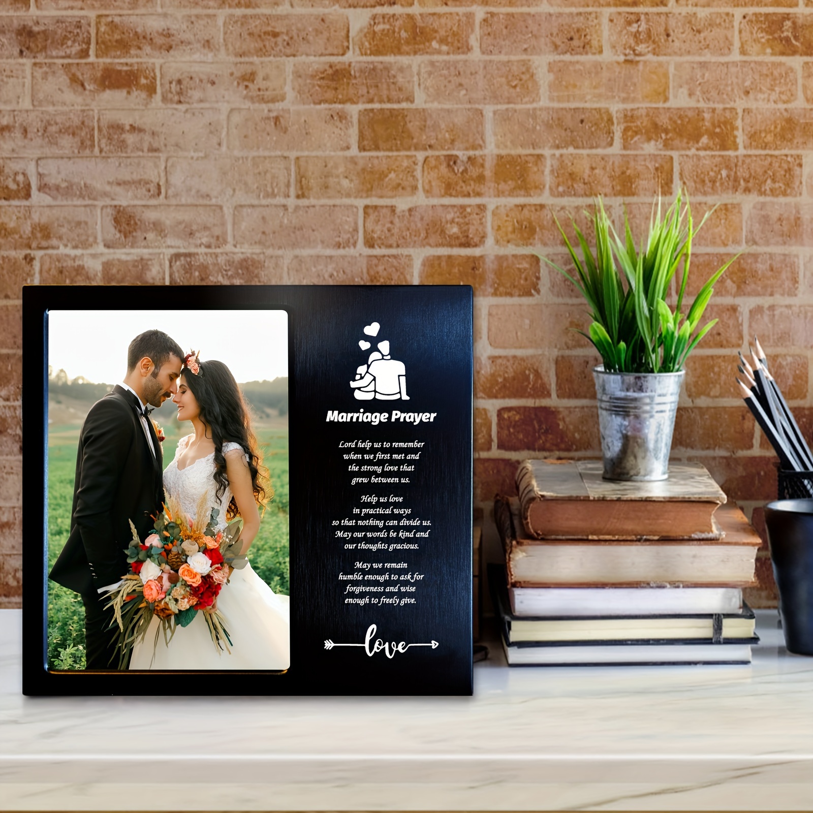 Picture Frame Ornament Marriage Prayer Eternal Metal Sign - Temu
