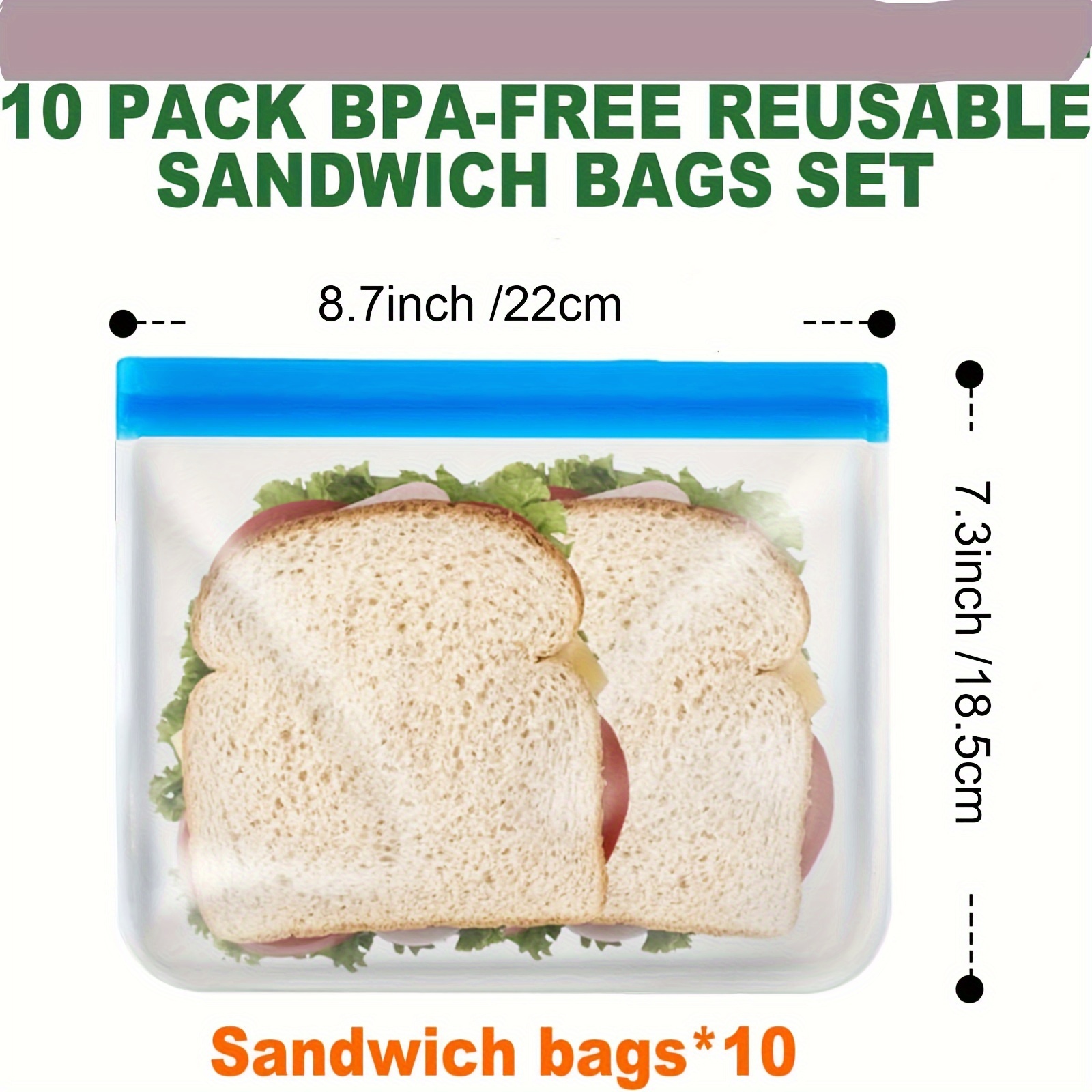 Reusable Sandwich Silicone Bags, Zipper Leak Proof Freezer Bag, Home Fridge  Kitchen Organization And Storage Lunch Meal Prep Sandwich Containers,  Kitchen Supplies - Temu