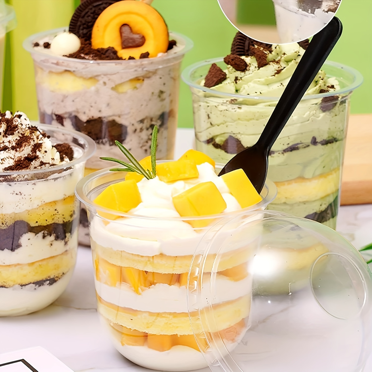 Yogurt Cups with lid, glass jars with lid for yogurt, dessert cups