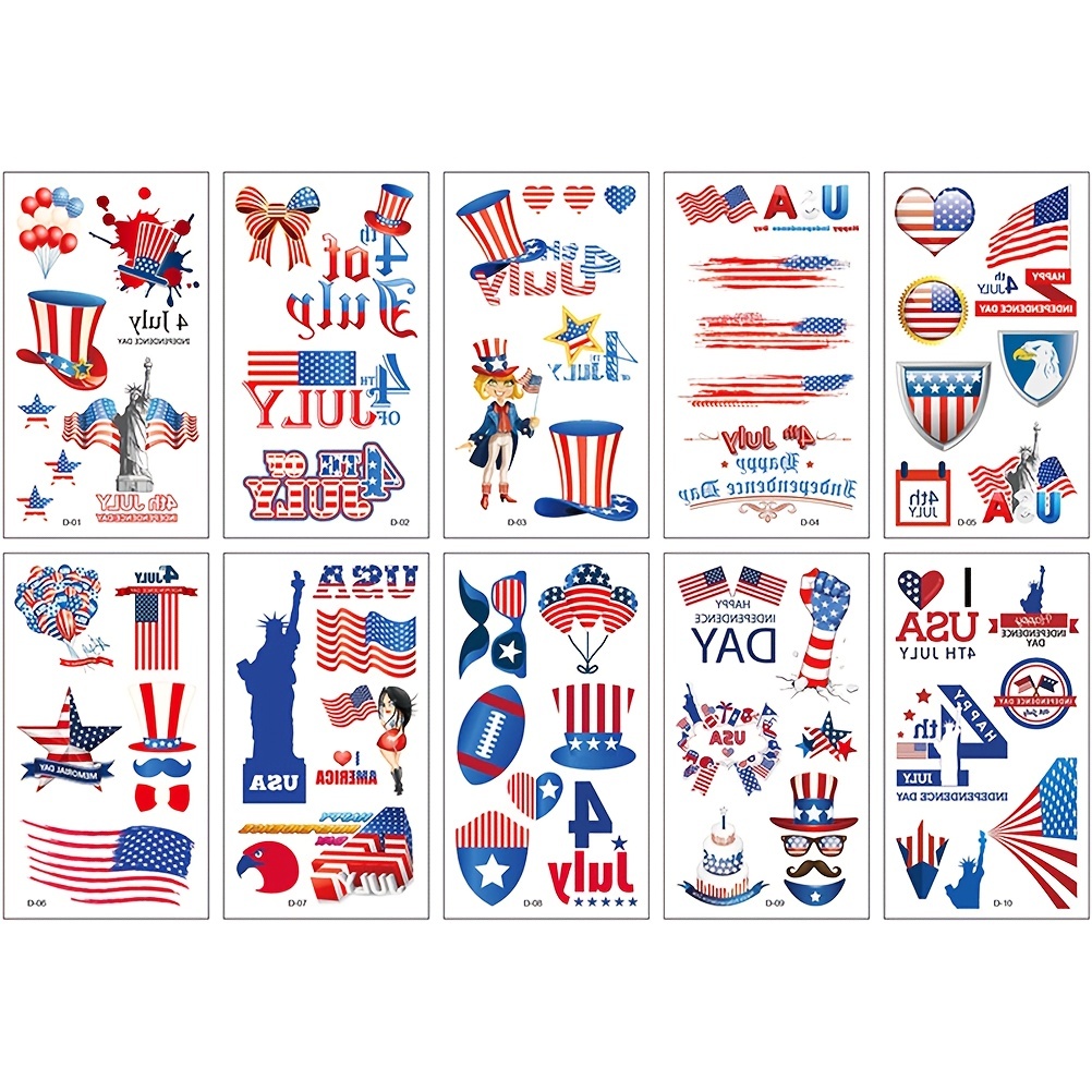 10 Pcs Easter Festive Tattoo Stickers Set