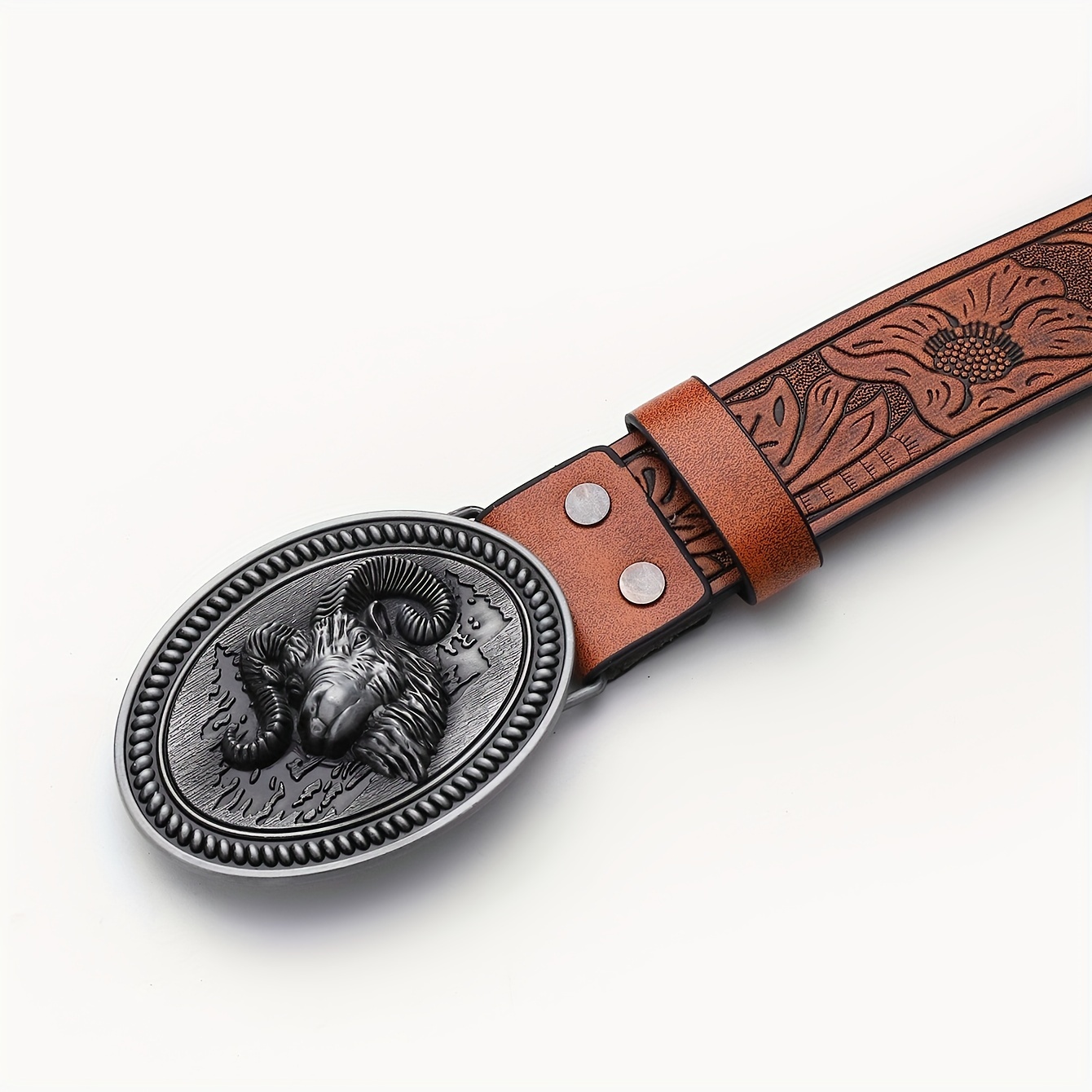 Men's Embossed PU Leather Casual Belt