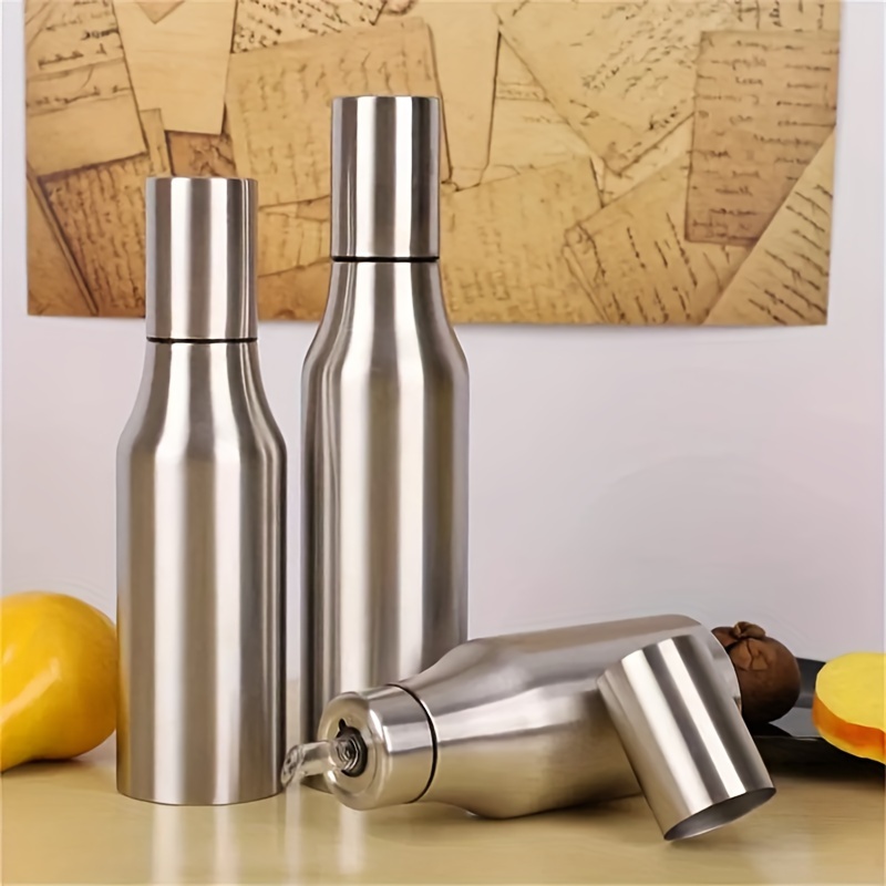 1Pc Oil Storage Bottle Kitchen Oil Container Stainless Steel Oil Canister 