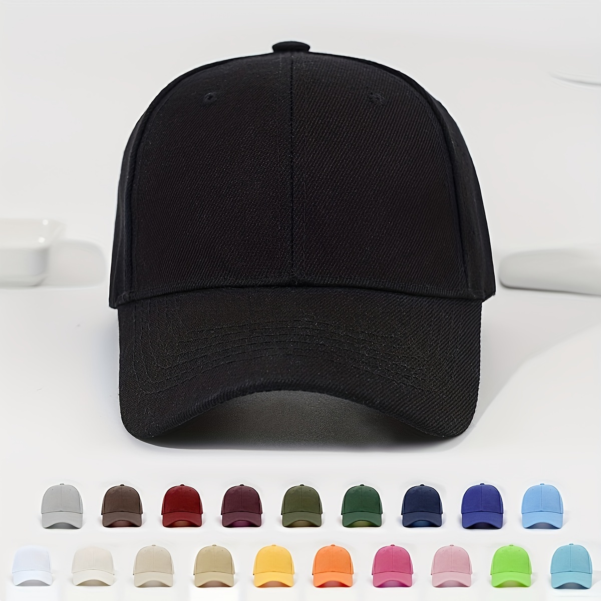 

Solid Color Baseball Cap Stylish Versatile Dad Hat Outdoor Adjustable Sunshade Sports Hats For Women Men