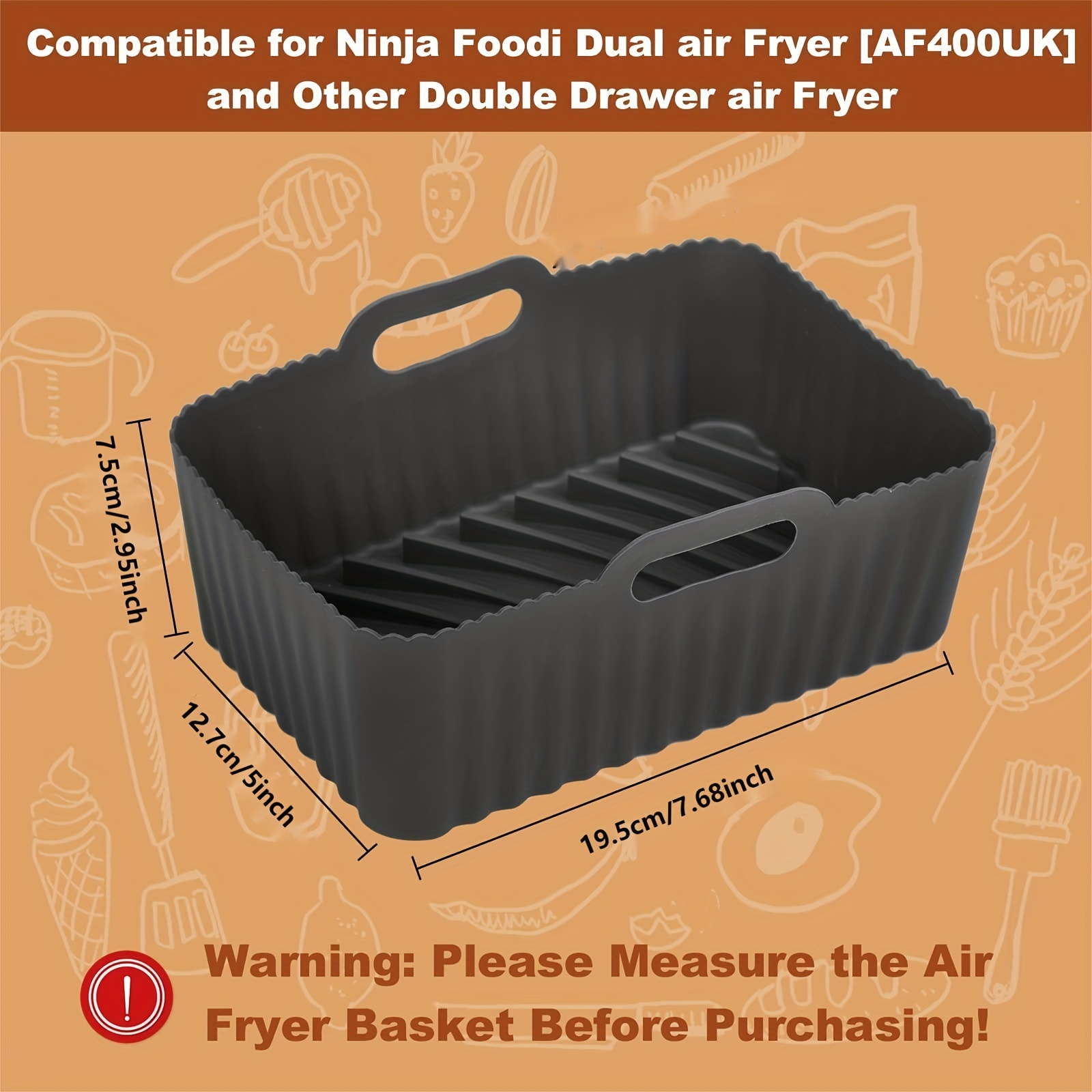 Air Fryer Accessories Compatible With Ninja Foodi 5&6.5&8qt  (op101,op301,op302,op401,fd401) And Growise Cosori Ninja And Fit All 3.7qt  - 5.3qt - 5.8qt, Metal Holder, Skewer Rack & Skewers, Etc, Nonstick  Coating, Dishwasher Safe 