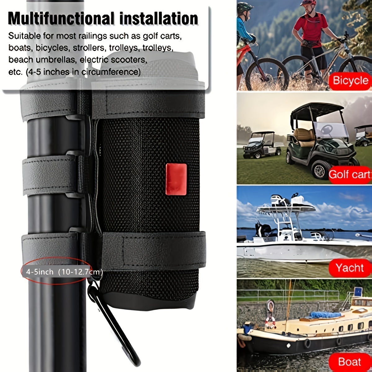 Portable Bluetooth Speaker Mount for Golf Cart Accessories  Railing,Bike,Moto,ATV