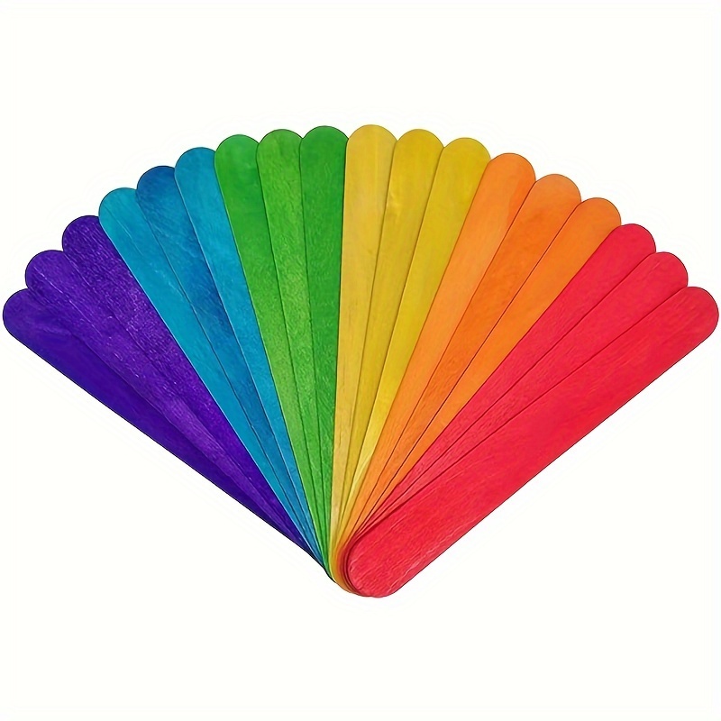 Mr. Pen- Colored Popsicle Sticks, Wooden Rainbow Colored Popsicle Sticks  for Crafts, 200 Pack, 4.5 Inch