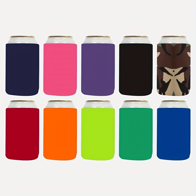 6pcs Beer Bottle Cooler Sleeves with Ring Zipper Collapsible Neoprene  Insulators for 12oz 330ml Bottles Party Drink Coolies