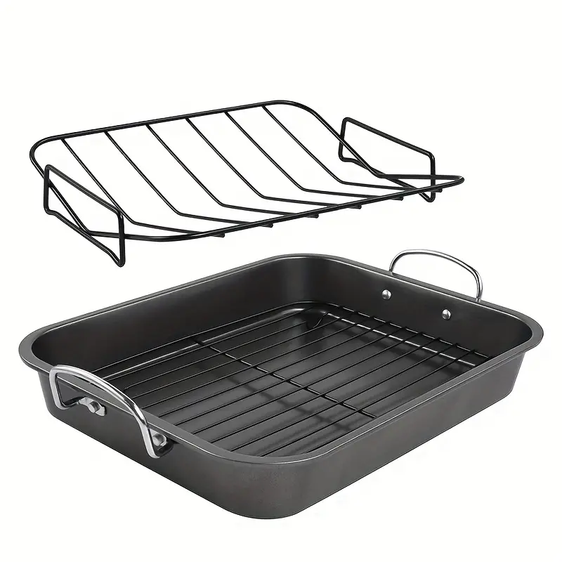 Nonstick Roasting Pan With Rack - Perfect For Turkey, Chicken, And