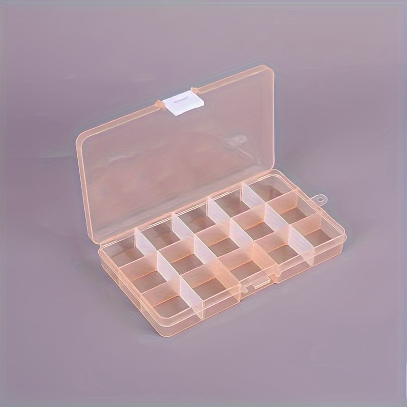 1pc Transparent Storage Box 15 Grids Detachable Sewing Box Plastic Fishing Tackle  Box Cosmetic Jewelry Storage