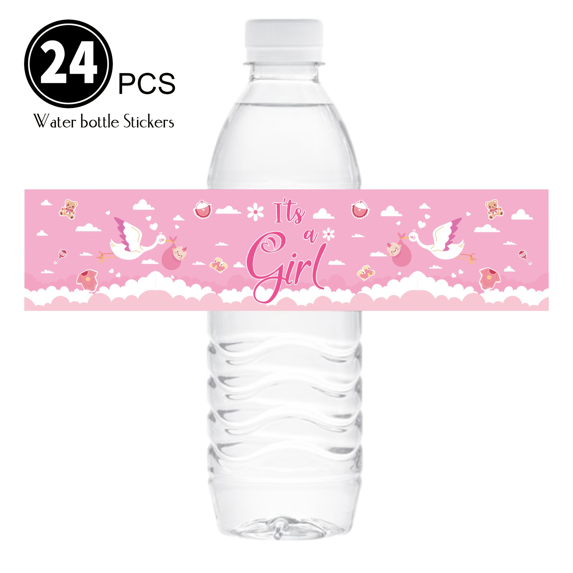 Baby Shower Gender Reveal Boy or Girl Water Bottle Sticker Labels (5  Labels) 