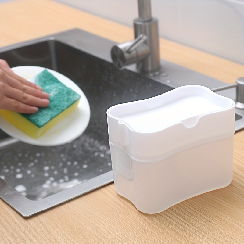 1pc Kitchen Dishwashing Detergent Dispenser With Automatic Press-type Liquid  Output Container, Scrubber Soap Dispenser