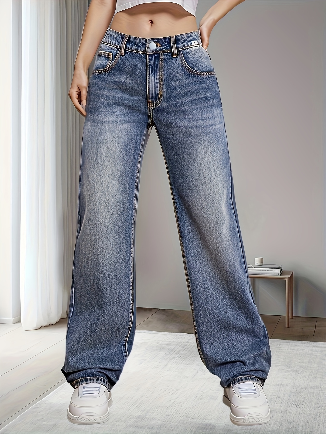 Womens Denim Jeans Comfort Stretch Skinny Trousers Pants Ladies