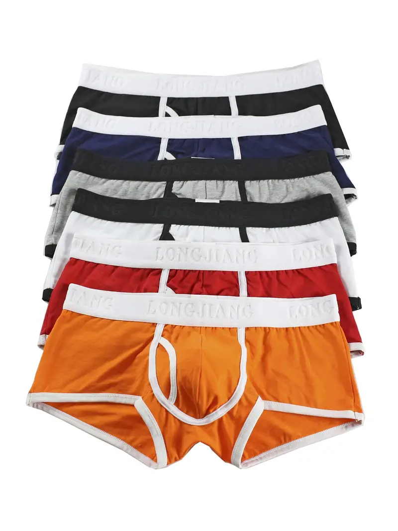 Men's Cotton Stretch Boxer Briefs, Elastic Underwear - Temu United