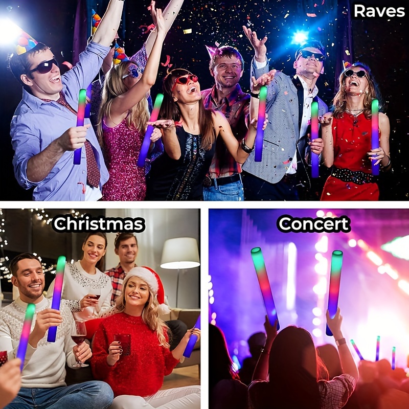 Deals Glow Sticks Bulk,5 Pcs LED Foam Sticks,Christmas Party Favors with 3  Modes Colorful Flashing,Glow in the Dark Party Supplies for Party Wedding  Birthday Concert Halloween Christmas 
