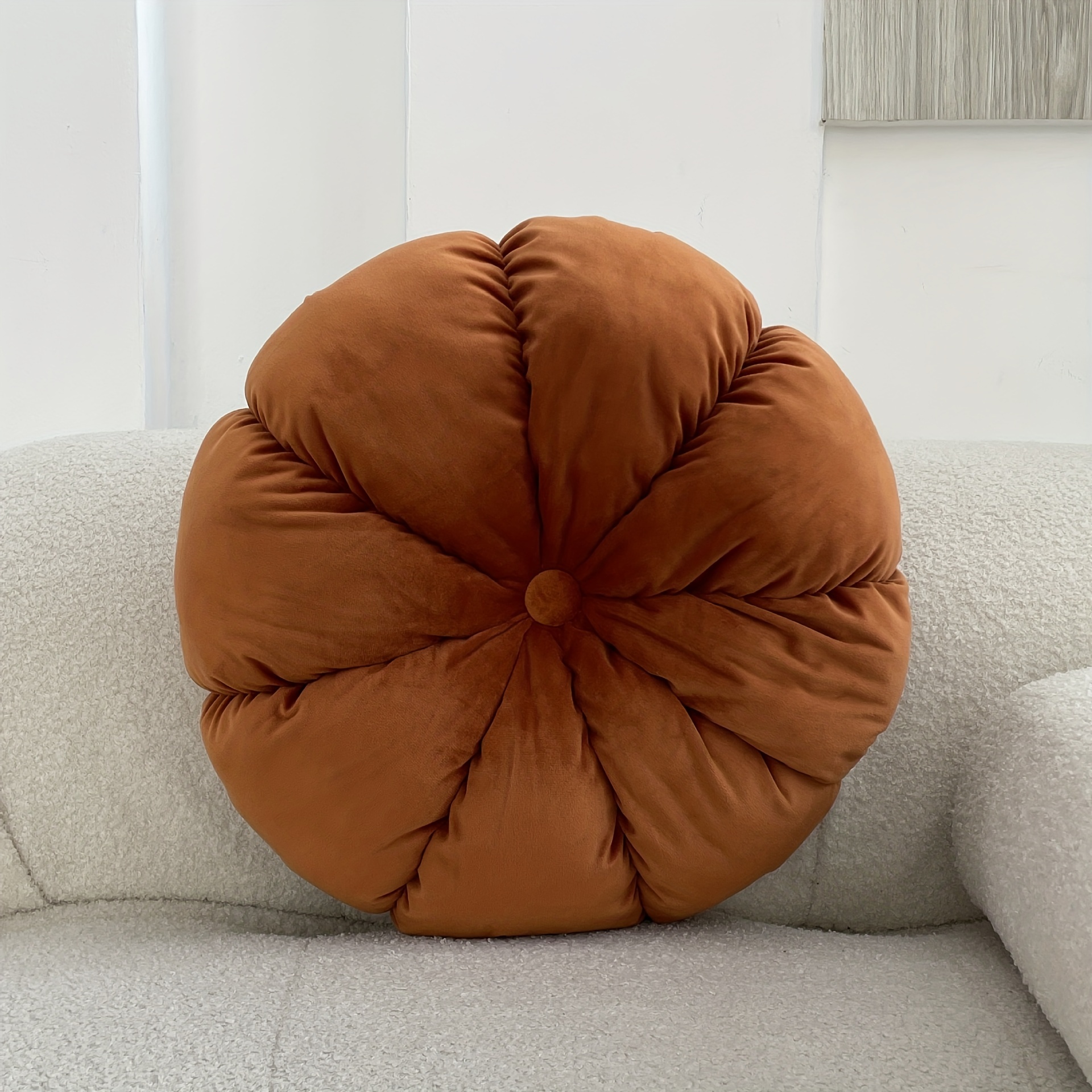 Velvet Pumpkin Cushion Futon Handmade Pleated Sofa Cushion Office