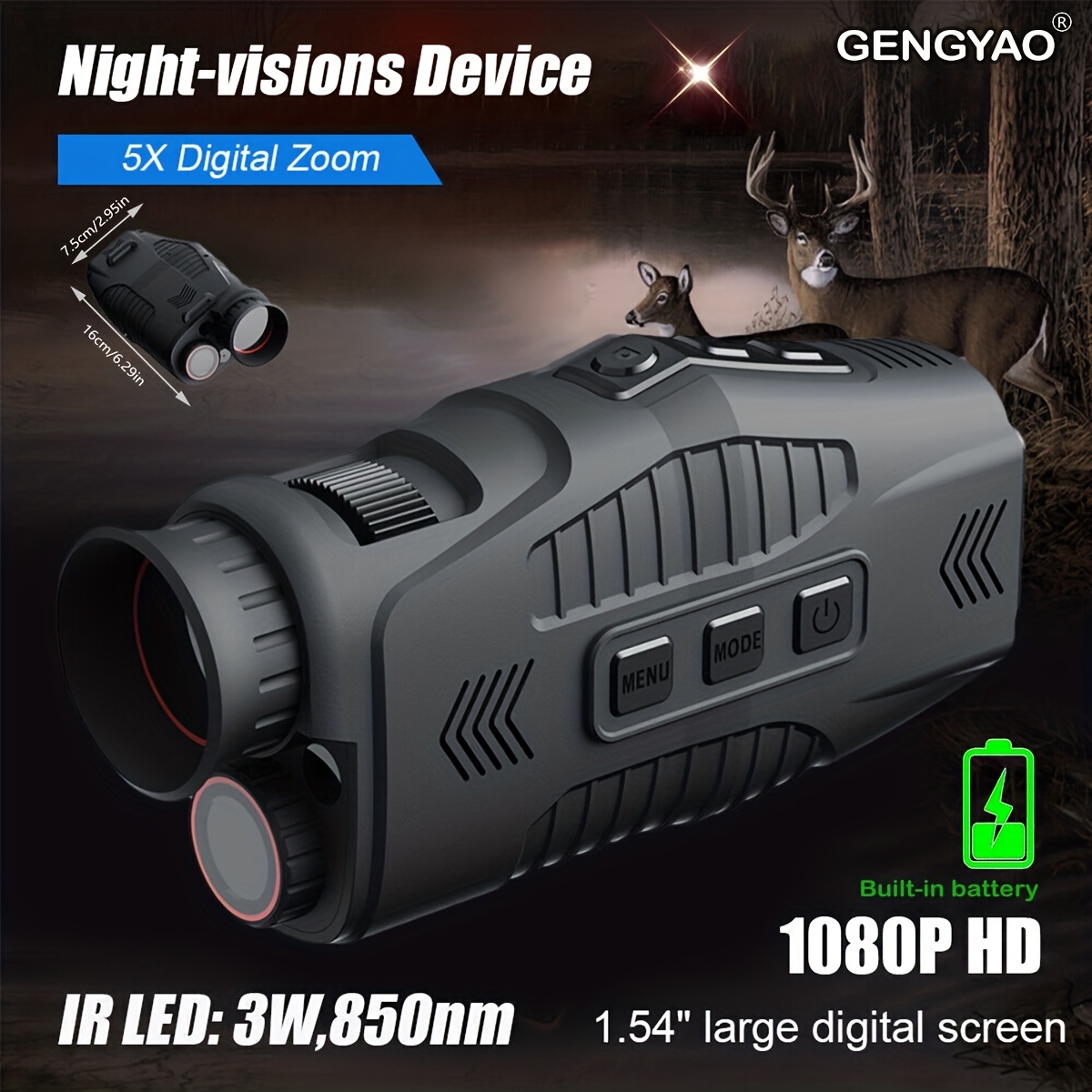 Gafas de visión nocturna 36MP 4K, dispositivo de visión nocturna con  binoculares infrarrojos de Meterk