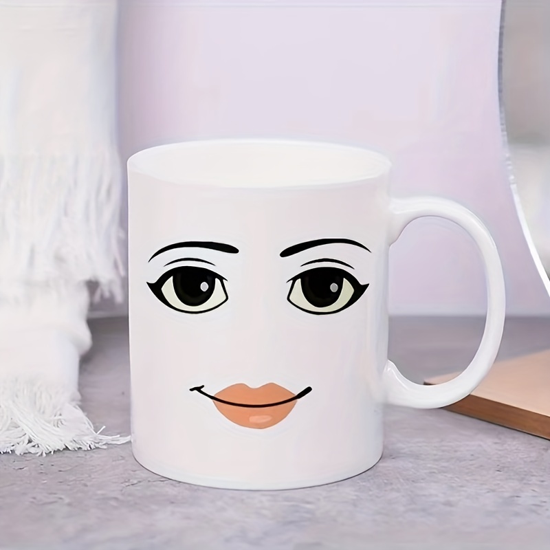 Robloxing Game Inspired Women Face Mug Funny Men Women Faces Coffe Mug  350ML Ceramic Milk Tea Cup Personalized Gift for Friends