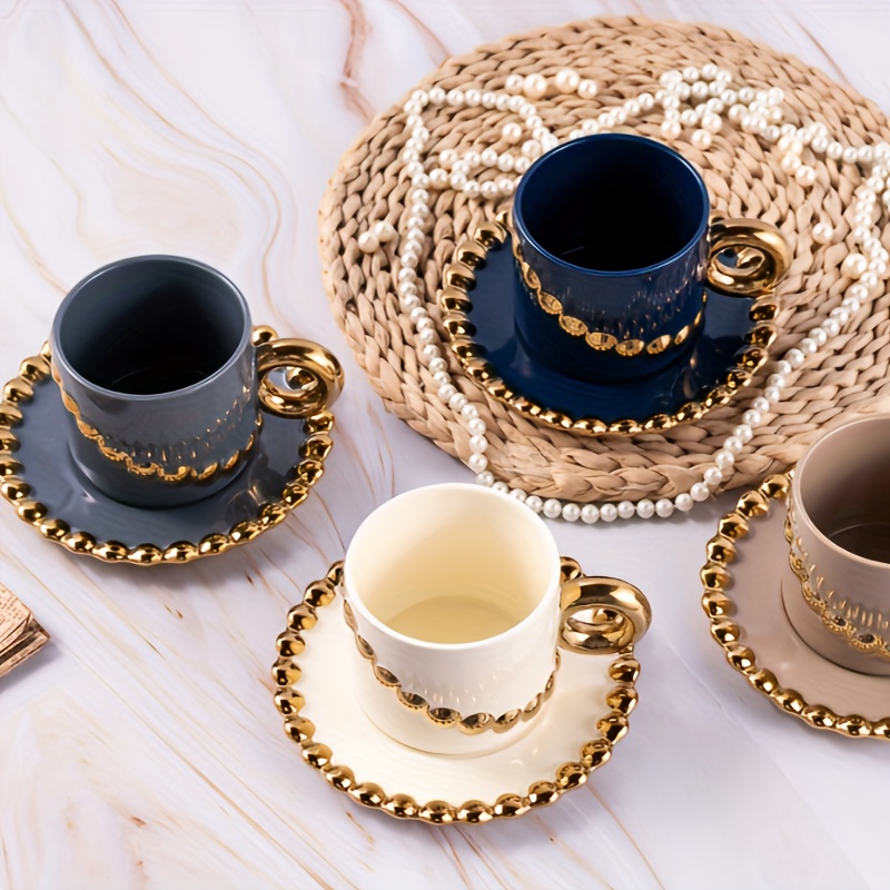 Ensemble de tasse à café et soucoupe en céramique motif - Temu France