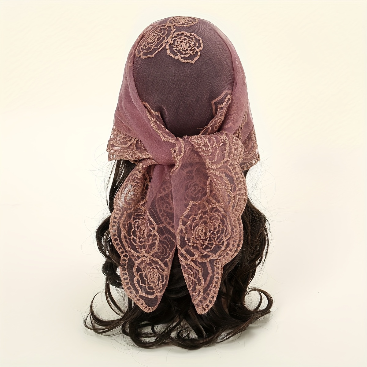 Embroidered Headscarf Thin Sunscreen Square Scarf