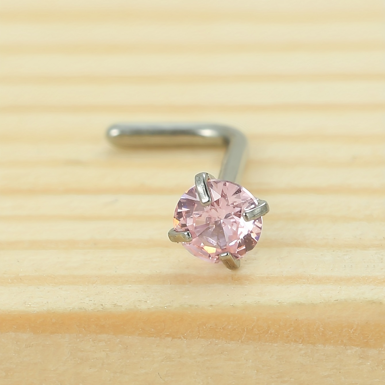 Pink diamond on sale nose pin