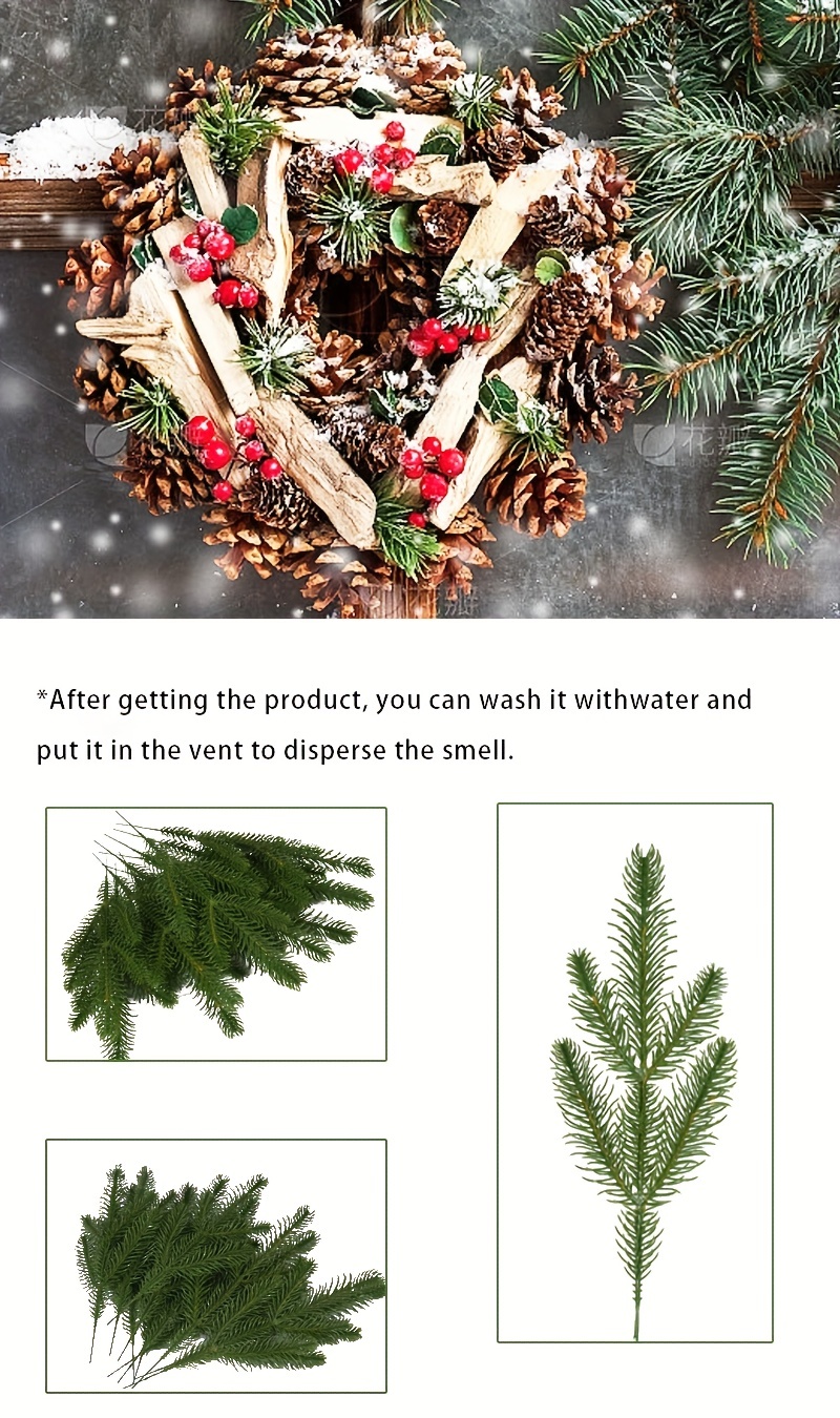 Christmas Artificial Pine Needles Branches Garland, Green Plants Pine  Needles Pine Plant Picks, Xmas Decorative Branches Pine Tree Decor  Artificial Greenery For Decoration (plain Style) - Temu Israel