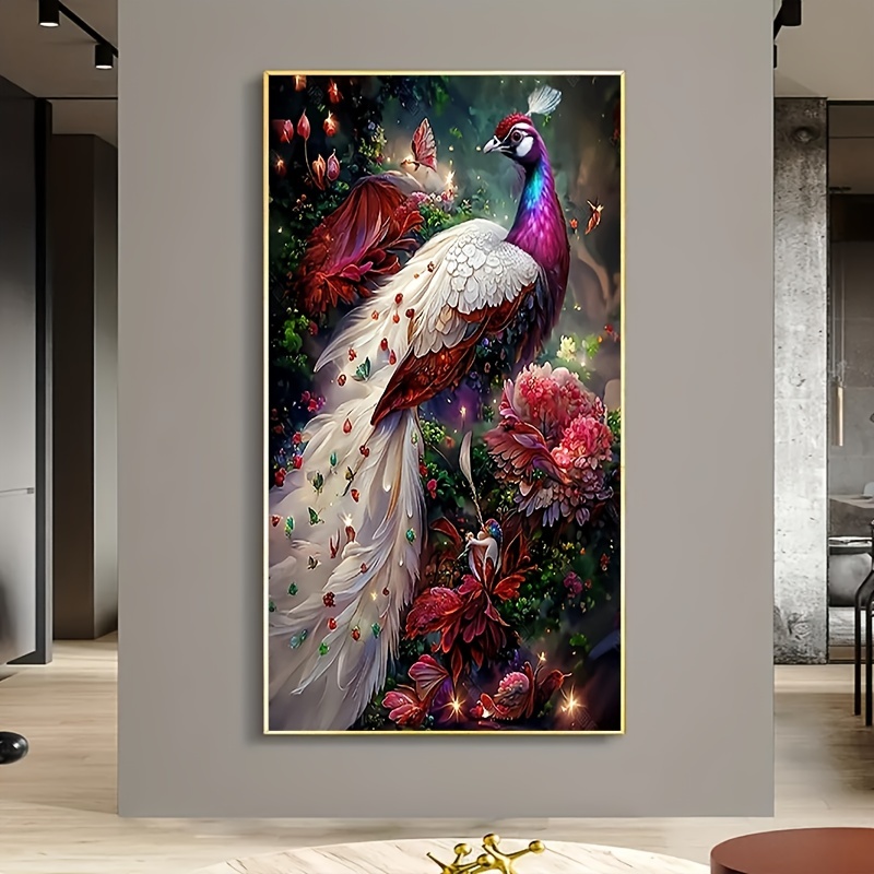Diy 5d Diamond Painting Set Flower Bird Wall Art Decor Home - Temu