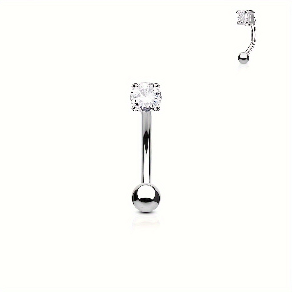 Single-piece Exquisite Small And Shiny Round Synthetic Zirconia Eyebrow Stud, Sweet And Edgy Piercing Eyebrow Jewelry