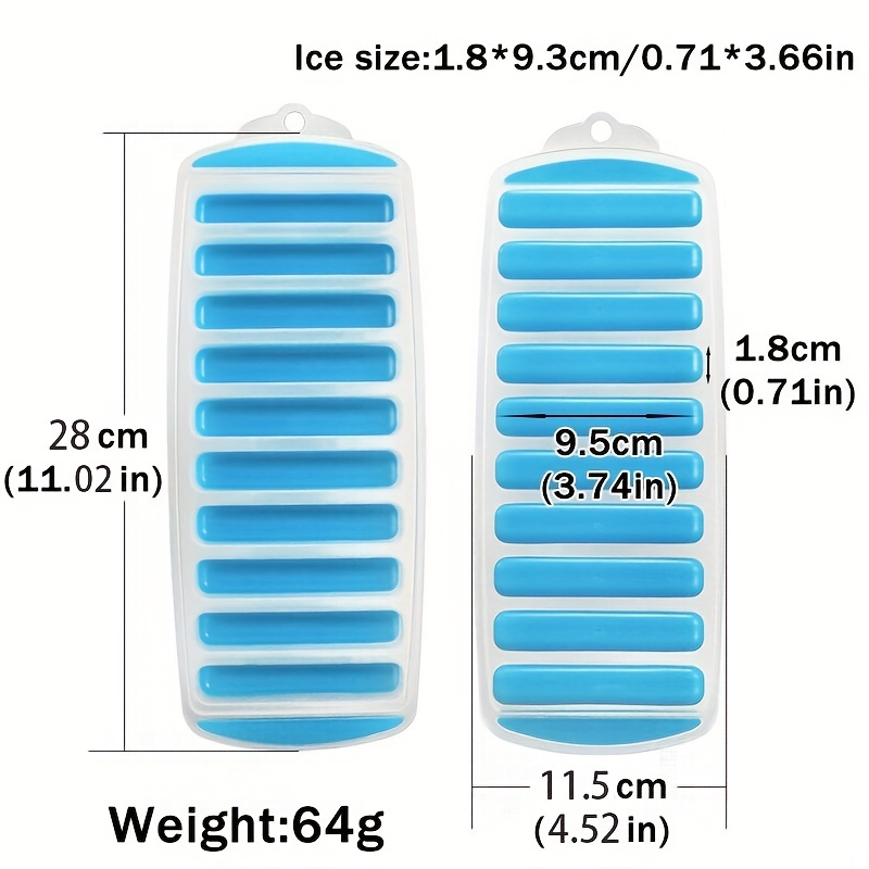 Pop Out Plastic Ice Cube Tray with Lid Reusable Ice Stick Tray