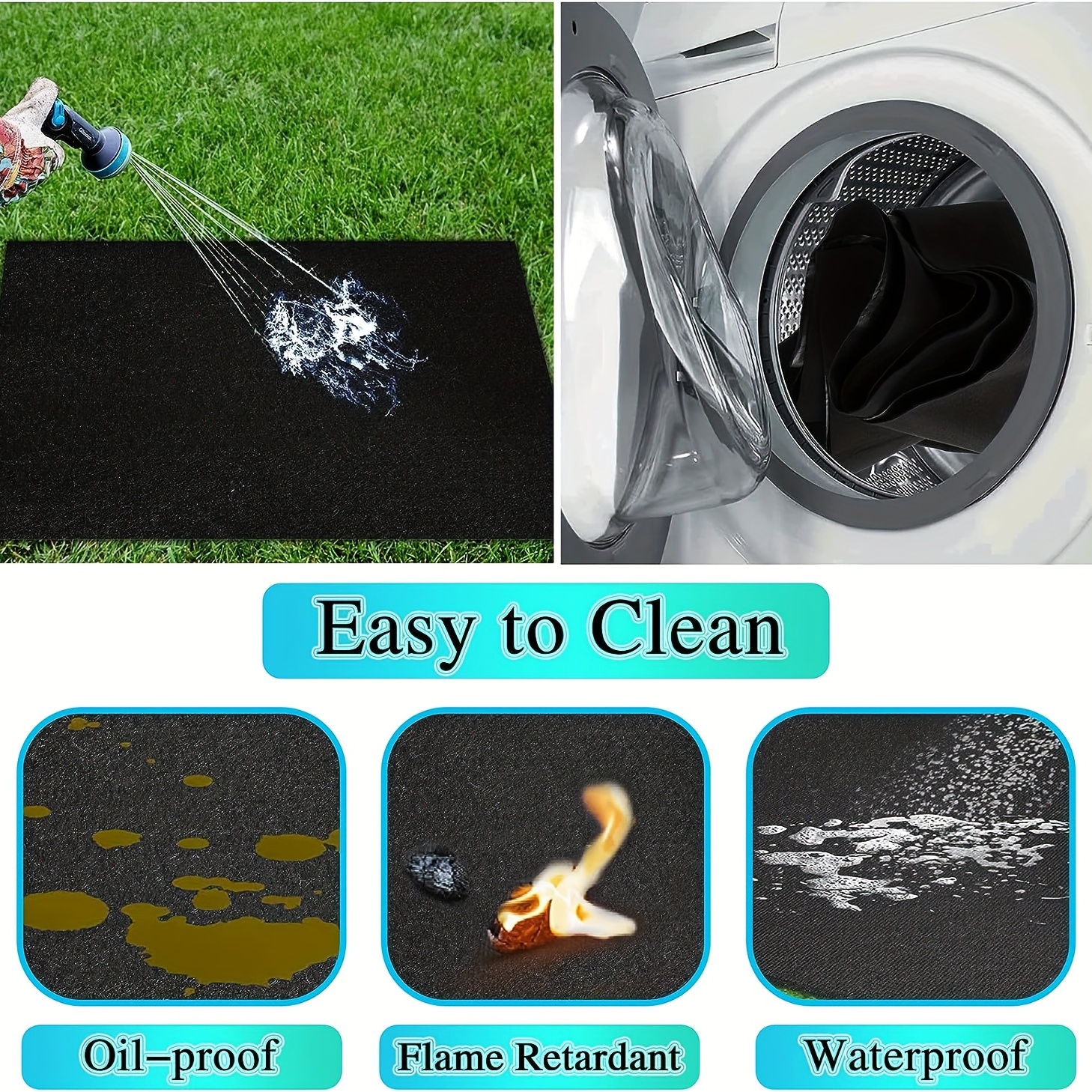 Fireproof Grill Pad 91 44 X 127 0cm Dual Sided Mat for BBQ