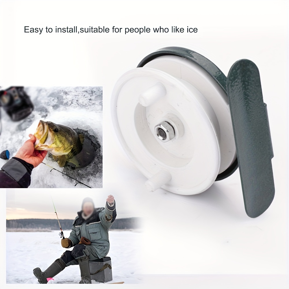 MNFT Mini Ice Fishing Reel Metal Round Water Wheel Rotation Winter