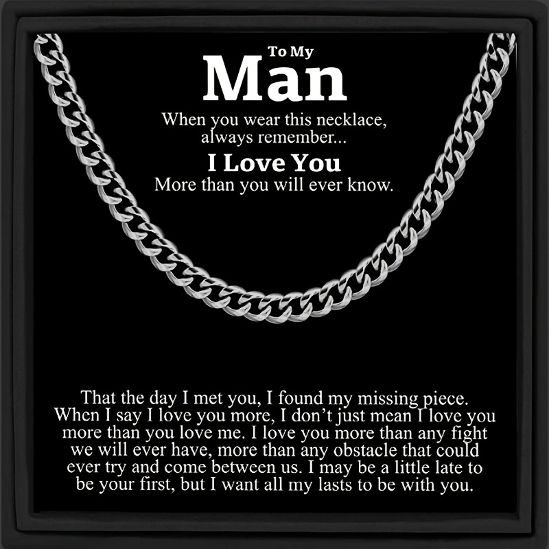 Silver Stainless Steel Cuban Chain Gift for Him