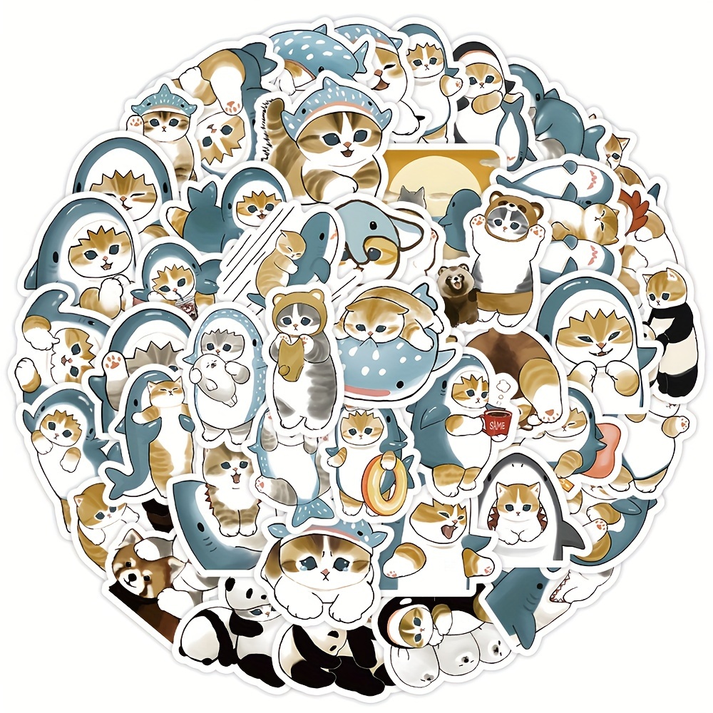 Cute Cat Stickers, Kawaii Waterproof Stickers For Water Bottle