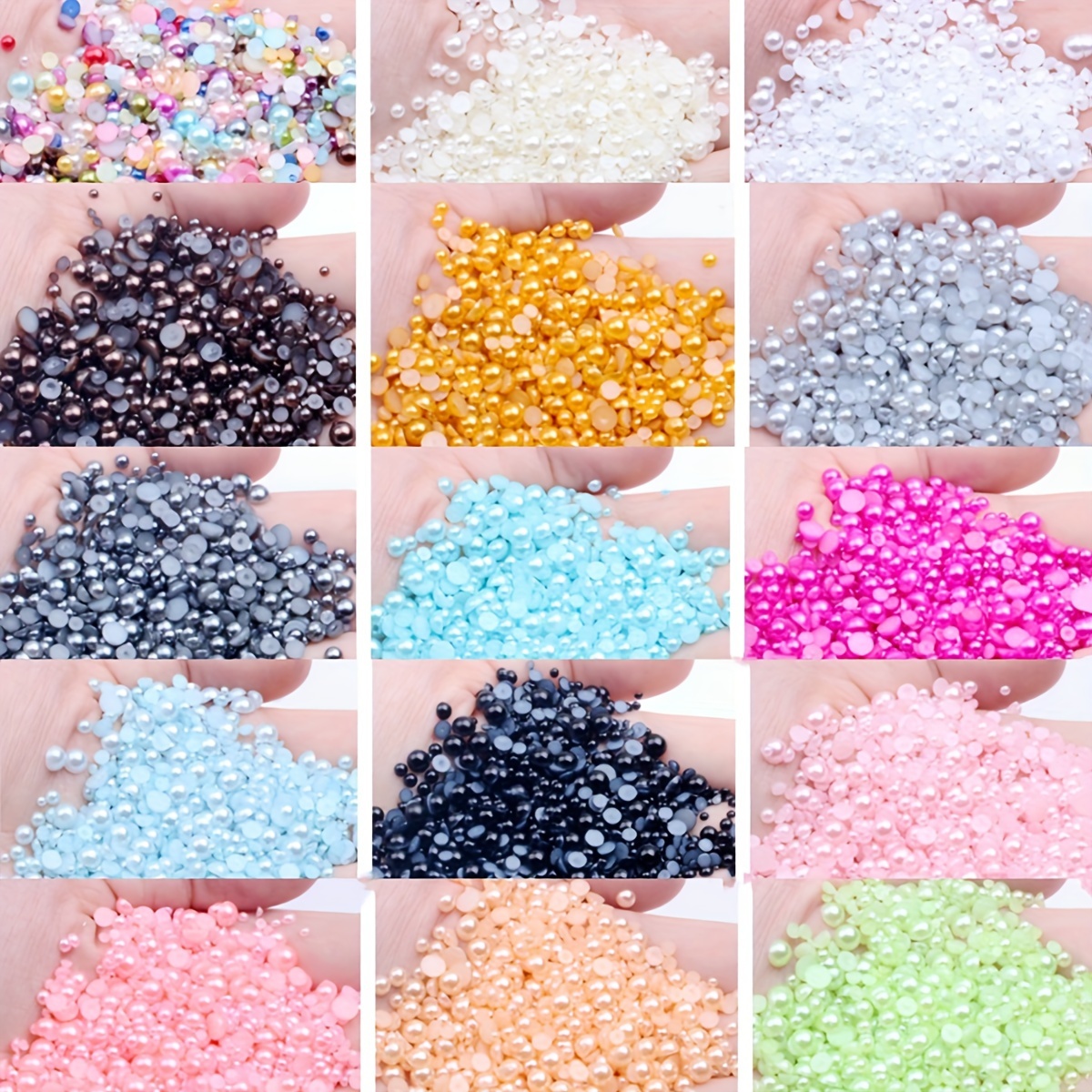 Colorful Nail Art Pearls Beads Flatback Pearls For Crafts