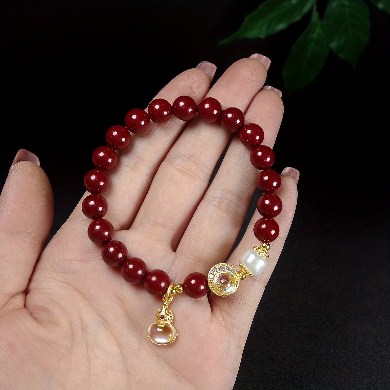 Natural Purple Golden Cinnabar Bracelet To Ward Off Evil Spirits