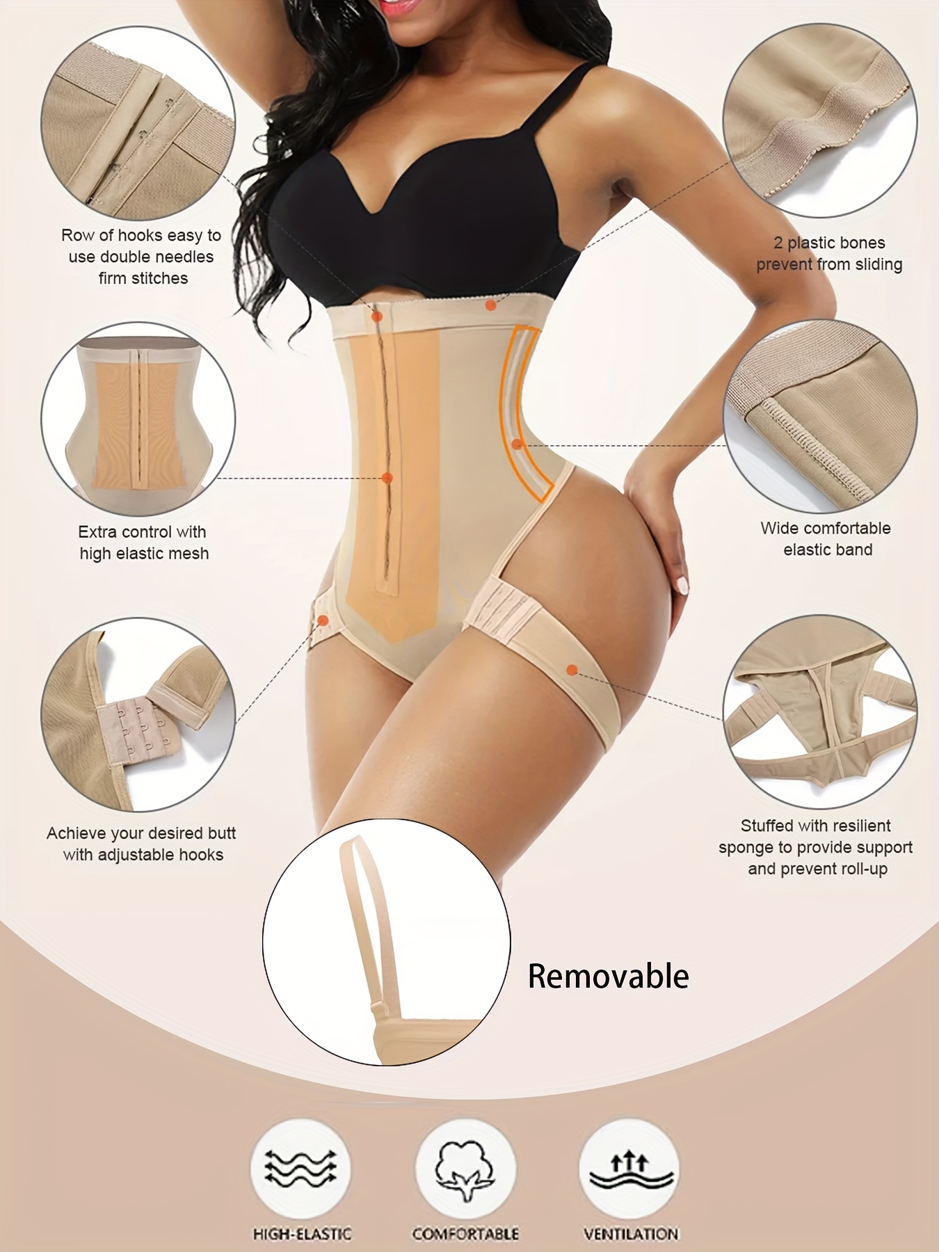 womens High Waist Boned Extra Firm Tummy Control Panties Body